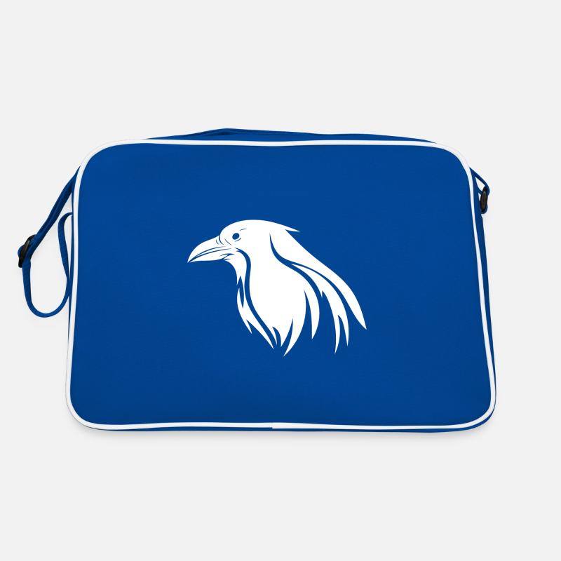 Mignon corbeau rusé - Sac Retro - bleu/blanc