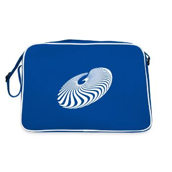 Geometrische Kreis Linien Spirale - Retro Tasche - Blau/Weiß - Hinten