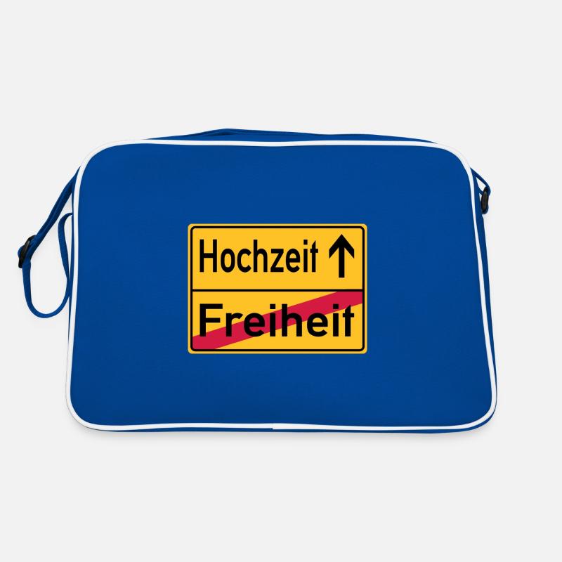 Hochzeit Freiheit Abschied Feier Schild Retro Tasche