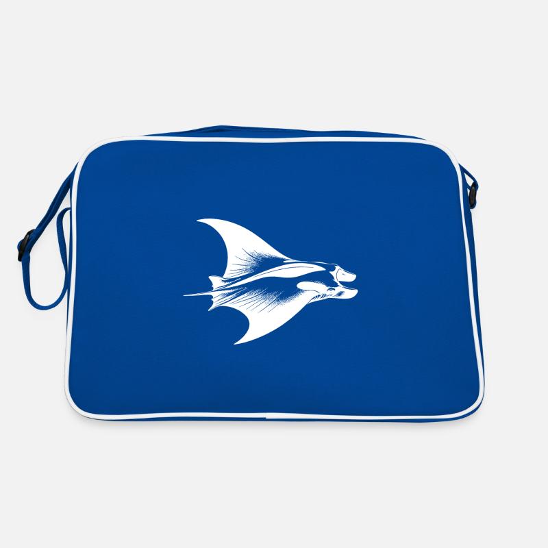 Elegant manta ray in underwater flight Retro Bag