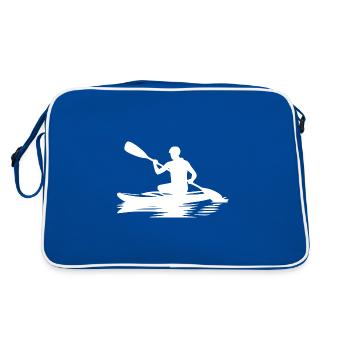 Randonnée en pagaie avec bateau kayak sur le lac et la rivière - Sac Retro - bleu/blanc - Dos