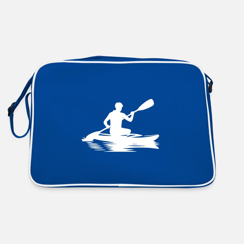 Wanderung mit Kayak Boot auf See und Fluss Retro Tasche