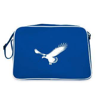 Eagle soars in the air in thermal gliding - Retro Bag - blue/white - Back