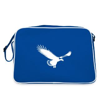 Elegant eagle on broad wings in the wind - Retro Bag - blue/white - Back