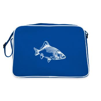 Carpe vintage - poisson carpe féroce - Sac Retro - bleu/blanc - Dos