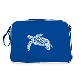 Petite tortue flottante - Sac Retro - bleu/blanc - Dos