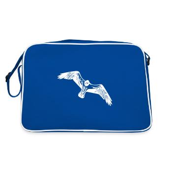 Vintage Seagull in Flight - Retro Bag - blue/white - Back