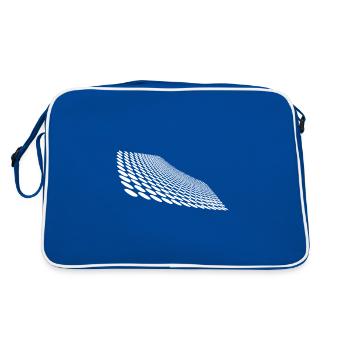 Geometric points on curved horizon surface - Retro Bag - blue/white - Back