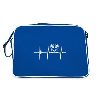 Battement de cœur pour les vacances sous les tropiques Mer et palmiers - Sac Retro - bleu/blanc - Dos
