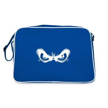 Des yeux sombres avec un regard fixe - Sac Retro - bleu/blanc - Dos
