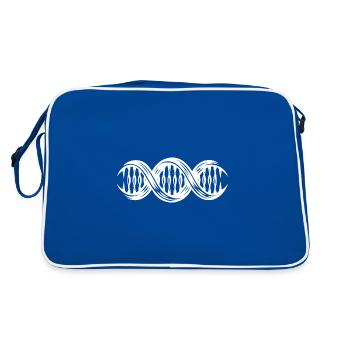 Double Helix DNA Strand Nucleotide Chain - Retro Bag - blue/white - Back