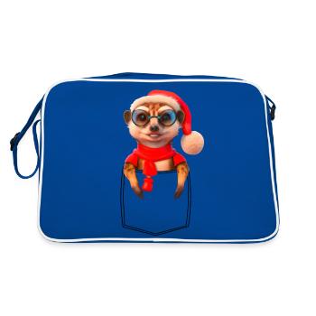 Meerkat X-Mas Meerkat Breast Pocket Pocket - Retro Bag - blue/white - Back