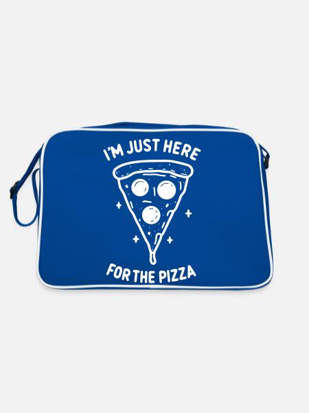 Je suis juste là pour la pizza - Sac Retro - bleu/blanc - Dos