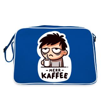 Kaffee Liebhaber - Retro Tasche - Blau/Weiß - Hinten