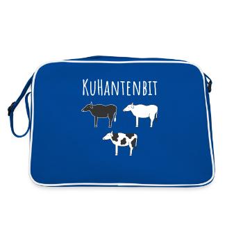 Quantencomputing mit Kühen Lustig Geschenk Kuhbit - Retro Tasche - Blau/Weiß - Hinten
