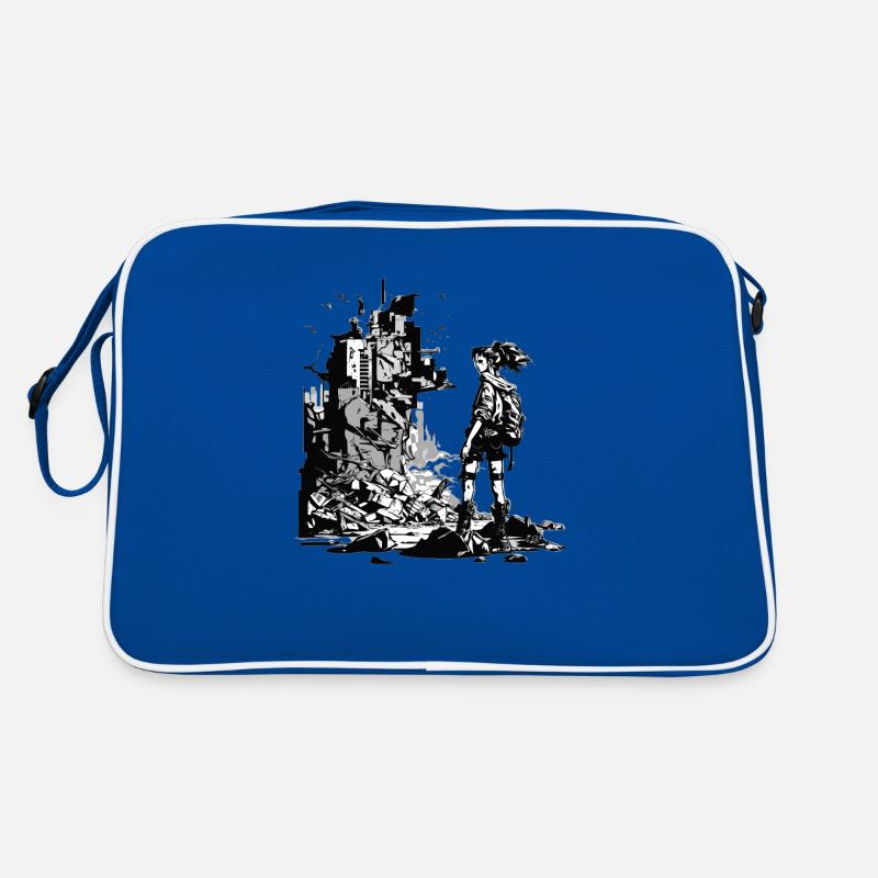 Manga Sci-Fi World in 8 bit and black and white Retro Bag