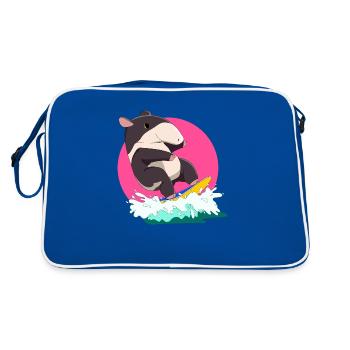 Surfing Surf Tapir Loco Animal Squad - Retro Bag - blue/white - Back