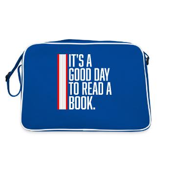 C’est une bonne journée pour lire un livre à l’école Lire l’amour - Sac Retro - bleu/blanc - Dos