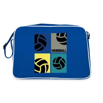 handballer handball retro design handballspieler - Retro Tasche - Blau/Weiß - Hinten