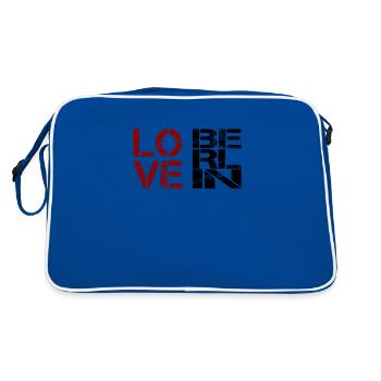 Berlin - Ich Liebe Berlin - I love Berlin - Urlaub - Retro Tasche - Blau/Weiß - Hinten