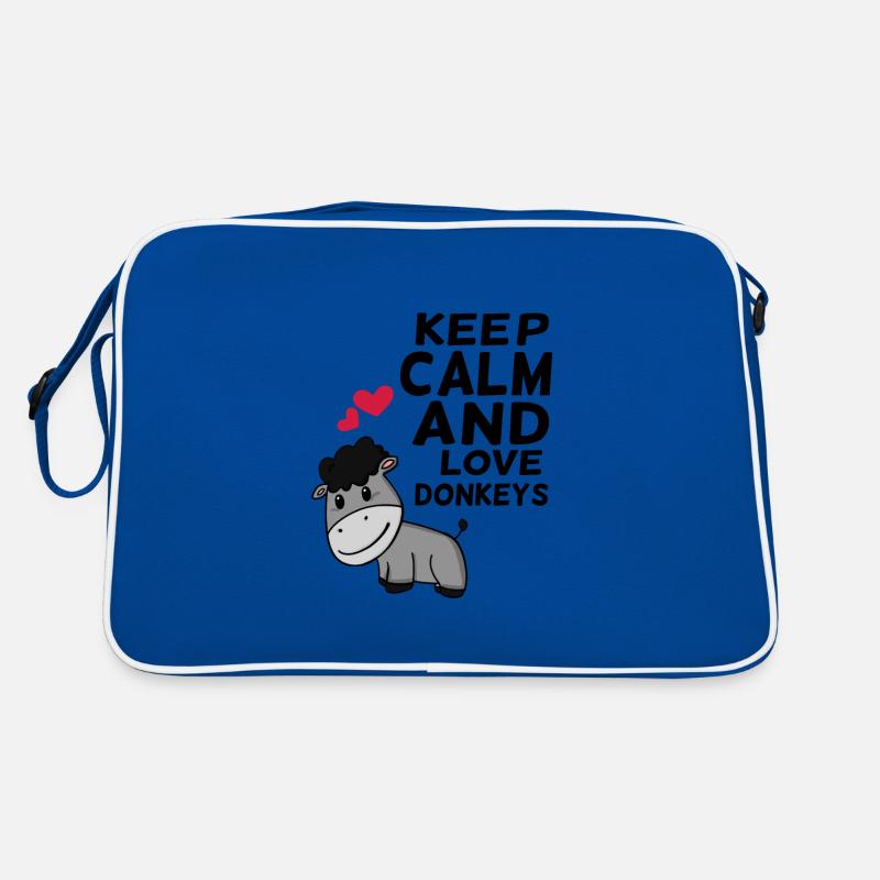 Âne - Sac Retro - bleu/blanc