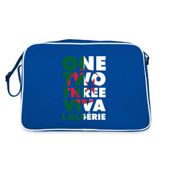 One two three viva l'algérie slogan DZ algérien - Sac Retro - bleu/blanc - Dos