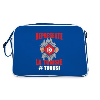 représente la tunisie tounsi supporter drapeau - Sac Retro - bleu/blanc - Dos