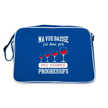 Cadeau drôle vue qui baisse - Sac Retro - bleu/blanc - Dos