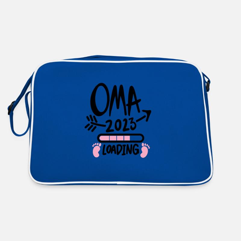 Oma 2023 - Werdende Oma 2023 - Retro Tasche - Blau/Weiß