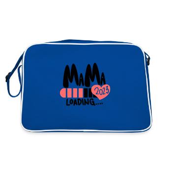 Mama 2023 loading - Werdende Mutter 2023 - Retro Tasche - Blau/Weiß - Hinten