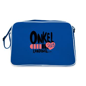 Onkel 2023 - Onkel werden - Onkel loading 2023 - Retro Tasche - Blau/Weiß - Hinten