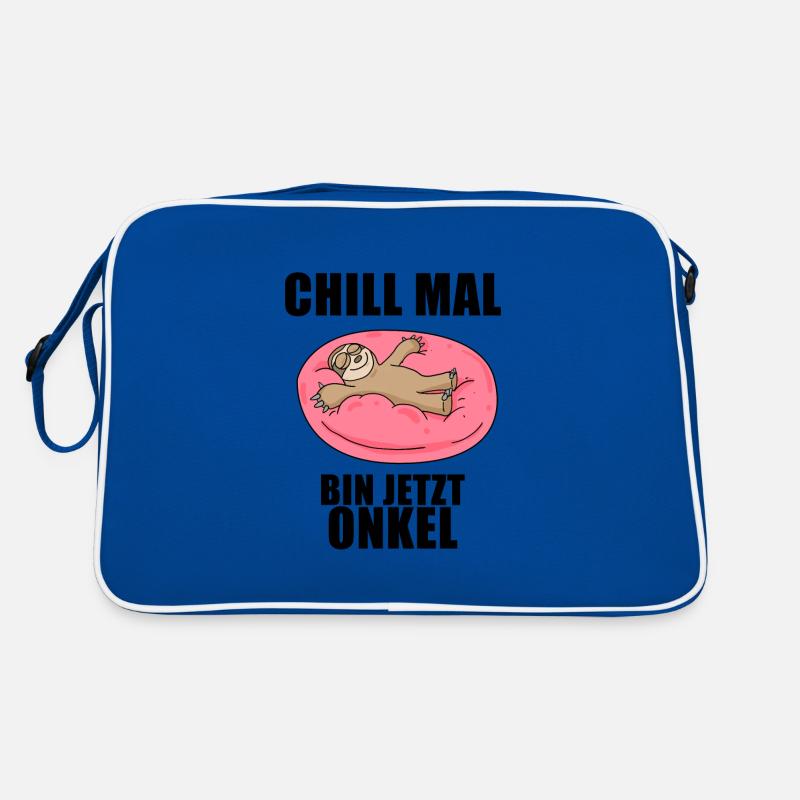 Neffe Onkel Spruch Geschenk - Retro Tasche - Blau/Weiß
