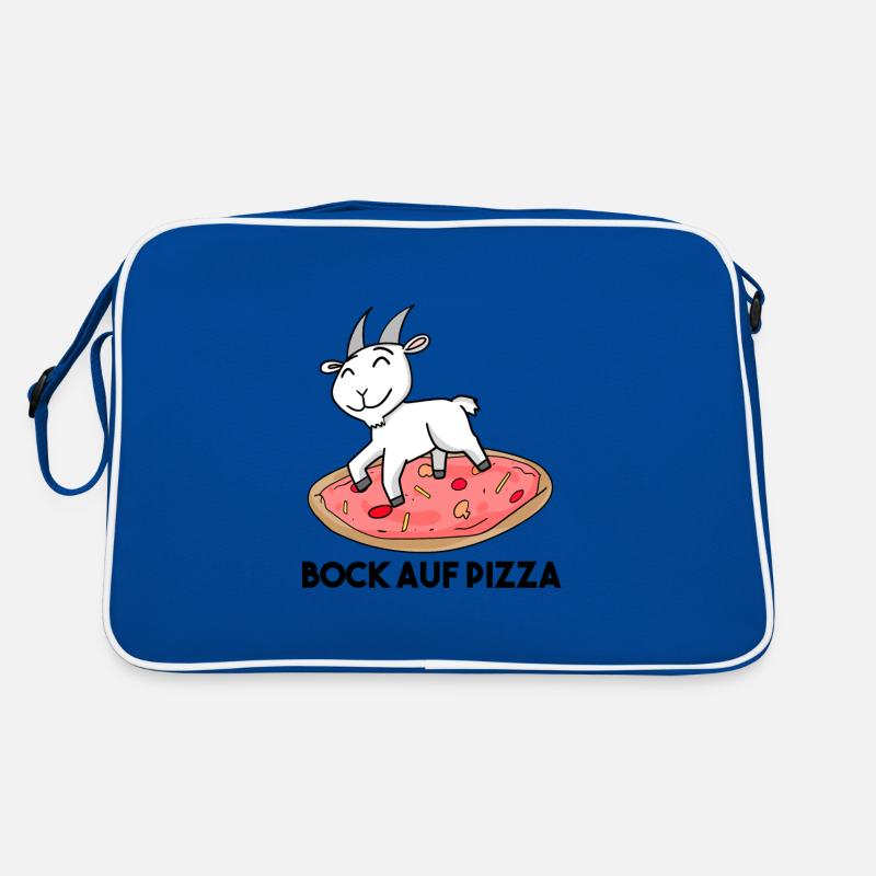 Bock auf Pizza - Ziege Ziegenbock Retro Tasche