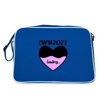 Maman 2023 Mère Grossesse Enceinte - Sac Retro - bleu/blanc - Dos