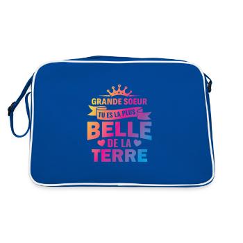 grande soeur tu es la plus belle de la terre - Sac Retro - bleu/blanc - Dos
