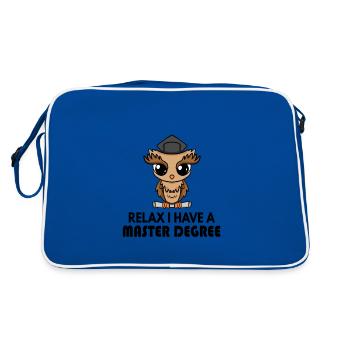 Master Spruch - Retro Tasche - Blau/Weiß - Hinten