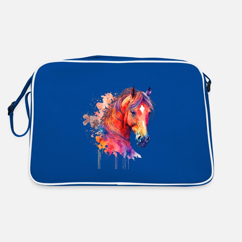 Idee Leidenschaft Pferde Reiter Aquarell Spritzer Retro Tasche