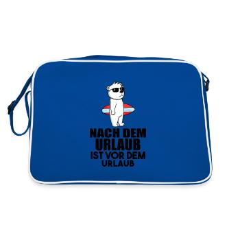 Urlaub - Retro Tasche - Blau/Weiß - Hinten
