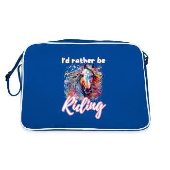 Je préfère monter à cheval fille splash art - Sac Retro - bleu/blanc - Dos
