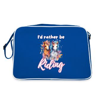 Je préfère monter à cheval fille splash art - Sac Retro - bleu/blanc - Dos