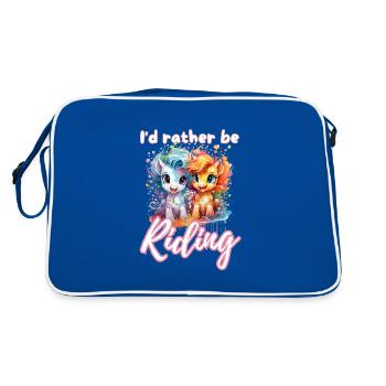 Je préfère monter à cheval fille splash art - Sac Retro - bleu/blanc - Dos