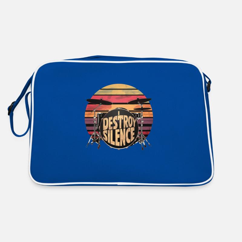 I Destroy the Silence Humor Drum Player Retro Bag