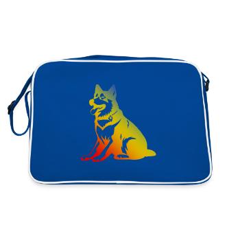 Chien Husky - Sac Retro - bleu/blanc - Dos