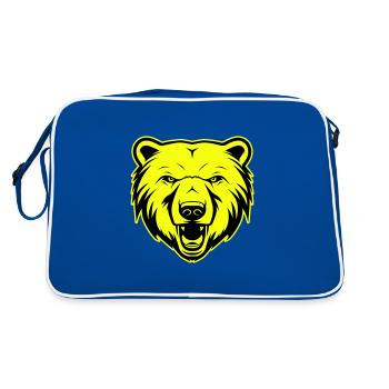 Polar Bear Head Portrait Animal Polar Bear Symbol - Retro Bag - blue/white - Back