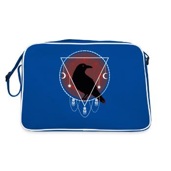 Raven Norse mythology Celts - Retro Bag - blue/white - Back