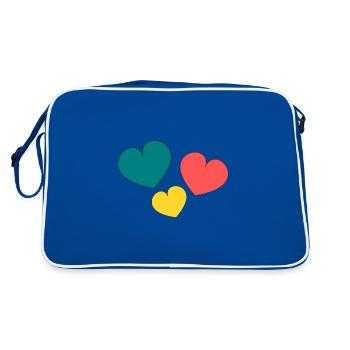 CŒUR. CŒURS. HEART. BISOU. SMACK. BISOUS. - Sac Retro - bleu/blanc - Dos