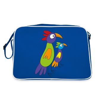 The funny Parrots... - Retro Bag - blue/white - Back
