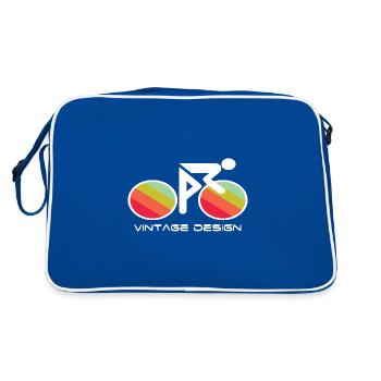 Conception de vélo de route - Sac Retro - bleu/blanc - Dos