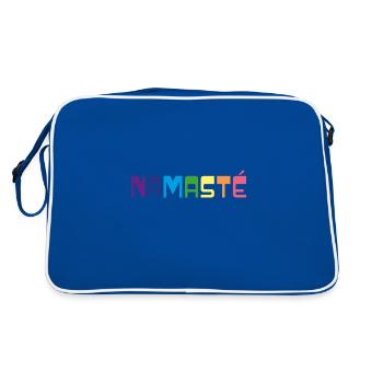 Fierté arc-en-ciel Yoga T-Shirt | Namasté - Sac Retro - bleu/blanc - Dos