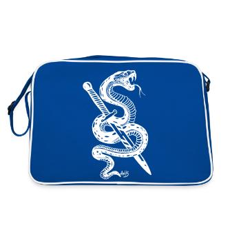 Snake Dagger WH - Retro Bag - blue/white - Back